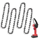 4 Pairs Mini Chainsaw Chain 4-Inch Guide Saw Chain for Cordless Electric Protable Battery Handheld Chain Saw,123