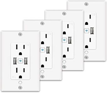 Smart USB Outlet in-Wall - Smart Electrical Outlet That Work with Alexa, Google Home, 15 Amp, No Hub Required, ETL & FCC Certified, 2.4G WiFi Only (4 Pack)