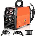 HITBOX HBM1200 Mig Welder Flux Core Automatic Feed, 3 in 1 110V/220V 120A IGBT Multifunction Gasless Mig/Stick/Lift Tig Welders MMA ARC Welding Machine