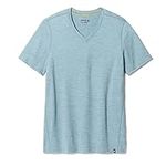 Smartwool Men's Merino Wool Hemp Blend V-Neck — Short Sleeve Tee (Regular Fit) Lead Heather, XX-Large, Lead Heather, XX-Large