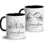 Heulinwen Pregnancy Announcement for Grandparents - Promoted to Grandma and Grandpa Mugs - New Grandparents Gifts First Time 2024 - Grandparents Baby Announcement Accent Set Mugs