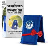 Stripebird - Magnetic Clip for Any Towel (Blue) - Highest Strength Magnet - Golf Towel Magnet - Magnetic Golf Towel - Removable from Towels - Magnetic Golf Towel Clip - Magnetic Golf Towels for Men