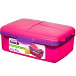 Sistema Lunch Slimline Quaddie-50.7 oz / 1.5 l, 1.5 l, Pink/Purple