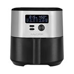 Kalorik MAXX Digital Air Fryer, 7 Quart, 7-in-1 Oilless Air Fryer, Deluxe LED Display + 21 Smart Presets, Includes Recipe Book and 4 Accessories - Stainless Steel