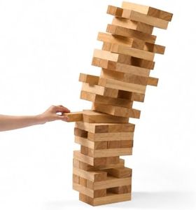 ARBORYTH Giant Stacking Tower Game Over 5 FT - Premium Wooden Blocks Stacking Tower Game for Family Party, BBQ & Lawn Games - Natural
