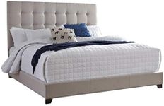 Ashley Furniture Signature Design - Dolante Upholstered Bed - Queen Size - Complete Bed Set in a Box - Contemporary Style - Tan