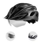 ROCKBROS Bike Helmet for Men Women Cycling Helmet with Removable Goggles & Sun Visor Mountain & Road Bicycle Helmets Adjustable Size Adult Cycling Helmets