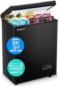 DEMULLER Chest Freezer 4.0 CU. FT Ultra-low Temperature Deep Freezers (Down to -12 ℉) with TWO Removable Baskets Accurate Display of Cabinet Temp Freestanding Black