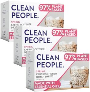 The Clean People Fabric Softener Sheets - Dryer Sheets - Softens & Removes Static Cling - Vegan Laundry Softener, Essential Oils - Spring 360 Pack