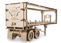 UGEARS Trailer for Heavy Boy Truck VM-03 | Wooden Gear Puzzle | STEM DIY Kits for Adults | Hand-Crank Powered Puzzle Functional Vehicles with Working Pistons | Educational Kit Mechanical Gear Puzzle