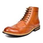 Bruno Marc Men's Brogue Dress Boots Formal Derby Ankle Boots BERGEN-03 BERGEN-01,Size 11,Brown,BERGEN-01