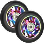 Pair 110mm Scooter Wheels with ABEC 9 Bearings Fit for Razor/Apollo/Cox Swain Stunt Scooters, Alloy Series Pro Stunt Scooter Wheel,2pcs Replacement PVC Roller Wheels,Stunt Scooter Wheel