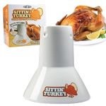 Sittin' Turkey Ceramic Beer Can Turkey Roaster & Steamer- Easily Infuse Marinades and BBQ Flavors for Juicier, Flavorful Meat - XL Base Perfectly Cooks Up to an 18lb Turkey for Lunch & Dinner Parties
