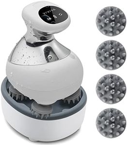 VIVIYA Electric Scalp Massager with LED Light and Vibration, Waterproof Portable Hair Scalp Massager with 8 Massage Claws, Rechargeable Head Massager for Full Body Massage and Stress Relax