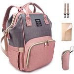 Hiday Diaper Backpack Set-Diaper bag+Changing Pad+Insulated Bottle Pocket+Stroller Straps, Multi-Function and Stylish