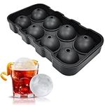 CLIUNT Silicone Ice Cube Trays, 1.77 in Large Ice Ball Cube Moulds, Ice Ball Maker with Funnel, BPA Free Reusable Blue Round Ice Cube Mould, Large Ice Ball Moulds for Cocktail, Whiskey