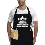 APRONPANDA Funny Cooking Grilling BBQ Aprons for Men, Adjustable Chef Kitchen Apron with 2 Pockets, Birthday Christmas Gifts for Him, Men, Dad, Boyfriend, Cooking Gifts for Men