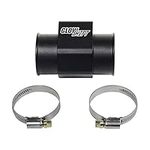 GlowShift 44mm 1-3/4" Radiator Hose Attachment Adapter for Water Coolant Temperature Gauge Sensor - Includes Hose Clamps