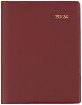 Collins Belmont Pocket 2024 Diary - Week to View with Pencil, Size A7, Burgundy