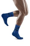 CEP - THE RUN COMPRESSION SOCKS MID CUT for men | Medium length running socks in blue with compression | Regenerating compression socks for men | Size III | M