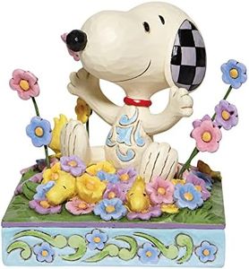 Jim Shore Peanuts by Figurine Snoopy in Bed of Flowers