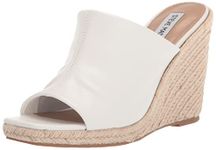 Steve Madden Women's Urge Wedge Sandal, White Leather, 7.5 UK