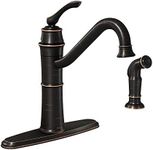 Moen Wetherly Mediterranean Bronze High-Arc Kitchen Faucet with Side Spray, 87999BRB