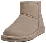 BEARPAW Women's Alyssa Multiple Colors | Women's Ankle Boot | Women's Slip On Boot | Comfortable Winter Boot, Stone, 7.5