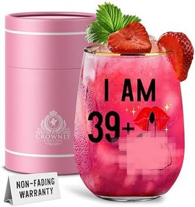 CROWNLY CRYSTAL® Regalo 40 Anni Donna Calice Spritz Personalizzato Decorazioni 40 Anni Donna Bicchieri Da Cocktail Regali Divertenti Regalo Mamma Regalo Sorella Compleanno Regalo Anniversario Per Lei