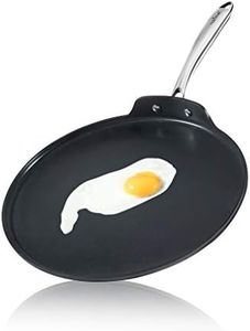 NutriChef 12 Inch Crepe Pan Non Stick, Ideal for Pancakes, Dosa & Tortillas, Hard-Anodized, Dishwasher Safe