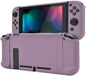 eXtremeRate Back Cover for Nintendo Switch Console, NS Joycon Handheld Separable Protector Hard Shell, Customized Dockable Protective Case for Nintendo Switch - Dark Grayish Violet