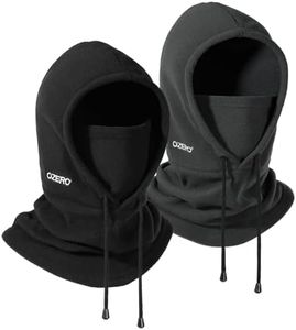 OZERO 2 Pack Balaclava Face Mask: Windproof & Thermal Ski Mask for Men and Women, Warm Hooded Balaclava Full Head Cover Scarf Neck for Cold Weather Black+Gray