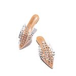 Cape Robbin Enny Flat Sandals Slides for Women, Womens Mules Slip On Shoes - Clear Size 8.5, Clear, 8.5