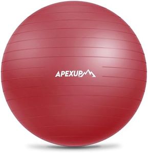 APEXUP Yoga Ball Exercise Ball, Pilates Ball, Anti Slip Stability Ball, Heavy Duty Gym Ball for Fitness, Balance, Core Workout, Physical Therapy (XXL(31"~34") 85cm, Red)