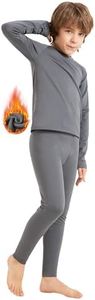MIVEI Boys Thermal Underwear Set Kids Long Johns Base Layer Winter Top and Bottom Set for Boy Girls Grey