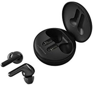 LG Tone Free HBS-FN6 True Wireless Earbuds with Meridian Audio Technology and UVnano Charging Case, Universal, Black