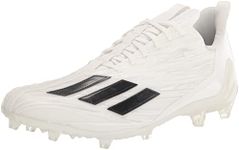 adidas Men's Adizero Football Cleats, White/Black/White, 18