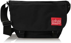 Manhattan Portage Authentic Messenger Bag NY Messenger Bag JR Flap Zipper Pocket Black, Black, Free Size