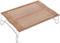 iClimb Mini Solo Folding Table Ultralight Compact for Backpacking Camping Hiking Beach Picnic (Nature - S)