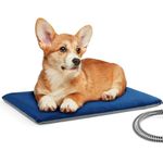 pecute Pet Heat Pad, Constant Temperature Heating Safety Electric Heating Pad, Outdoor Inflatable Anti-Bite, Waterproof & Flame Retardant Cotton, Soft Cosy for Cats and Dogs (L, 70x40cm)