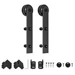 WINSOON Black Antique Roller Kit for Sliding Barn Door Hardware System Accessories,I Shape Hangers (Barn Door Wheels Only)