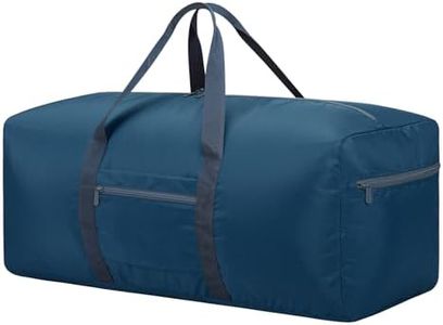 iFARADAY Foldable Duffle Bag for Travel - 75L Large Spare Travel Duffel Bag Lightweight with Trolley Sleeve - Blue