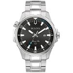 Bulova Men's Classic Blue Dial Silver-Tone Bracelet Watch (96B382)