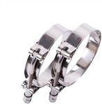 LUXERAD 2Pcs 2.5 Inch Stainless Steel T-Bolt Hose Clamps,Clamp Range 70-78mm for ID 2.5 inch Hose (2.5“ Clamp Range 2.8"-3.1"(70-78mm))