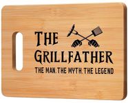 Dad Gifts from Son Daughter, Funny Dad Birthday Gifts, Christmas Birthday Gifts for Dad - The Grillfather Bamboo Chopping Board for Men - Gifts for Dads Birthday, Christmas, Fathers Day