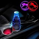 2 Pcs LED Car Cup Holder Lights,7 Colors Luminescent Light Cup Pad,USB Charging Car Coasters,Luminescent Cup Pad Interior Atmosphere Lamp Decoration Light for Car Truck SUV