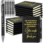 Sinmoe 12 Pcs Inspirational A6 Notebooks and 12 Ballpoint Pens Gift for Christmas Motivational Lined Small Notebooks Pocket Notepads with Inspirational Quote for Teacher(Motivational)