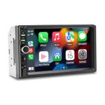 BOOMBOOST Double Din Car Stereo with CarPlay and Android Auto, 7 Inch Touch Screen Car Audio Receiver Support Mirror Link/Bluetooth Hands Free Call/FM/TF/USB/EQ/Aux-in Car Radio