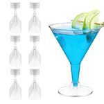 36 Pack Plastic Martini Glasses, 210ml Clear Party Cocktail Glasses Reusable Dessert Shooters Drinkware for Champagne, Mocktail, Margarita, Christmas Wedding Birthdays