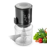 Nyra Mini Food Processor - 500W Powerful Motor, 500ml Capacity, Stainless Steel Double Blade, Lightweight and Easy to Hold - for Chopping, Blending, and Pureeing- Safety Lock - 1 Year Warranty (Black)